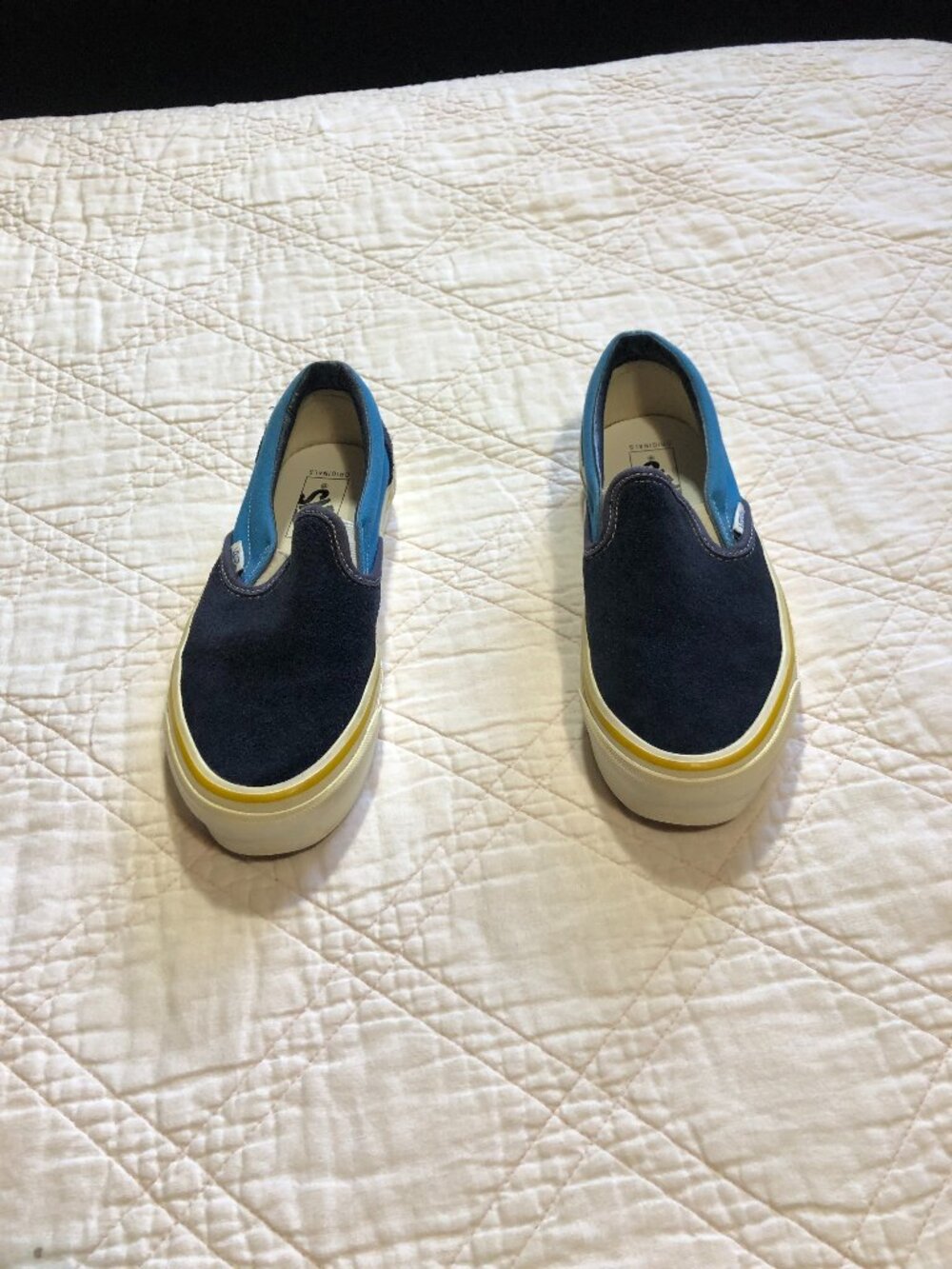 Vans Blue Slip on Sneakers, Men 7/ Women 8.5